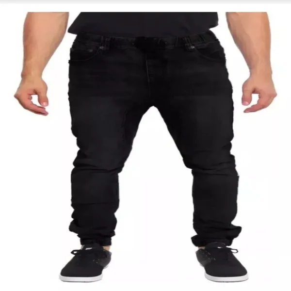Jeans Mosaico Elasticados Hombre Slim Fit Negro Semipitillo - Imagen 2
