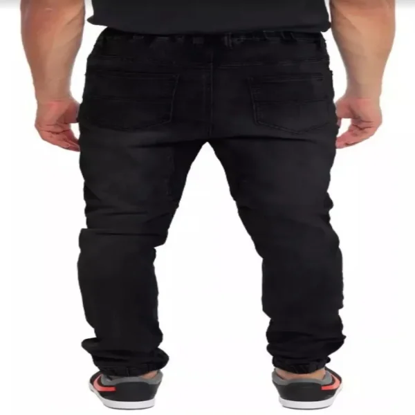 Jeans Mosaico Elasticados Hombre Slim Fit Negro Semipitillo - Imagen 3